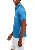 Men's Color Block Stripe Tape Detail Polo Shirt