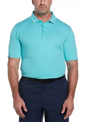 Big & Tall Ventilated Heather Jacquard Golf Polo Shirt