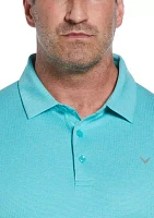Big & Tall Ventilated Heather Jacquard Golf Polo Shirt
