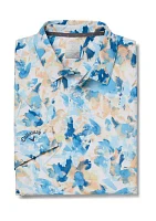 Big & Tall X-Ray Floral Print Short Sleeve Golf Polo Shirt