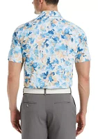 Big & Tall X-Ray Floral Print Short Sleeve Golf Polo Shirt