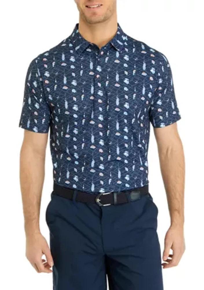 Men's Golf Essentials Print Short Sleeve Polo Shirt