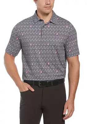 Big & Tall Short Sleeve Allover Scotch Print Polo Shirt