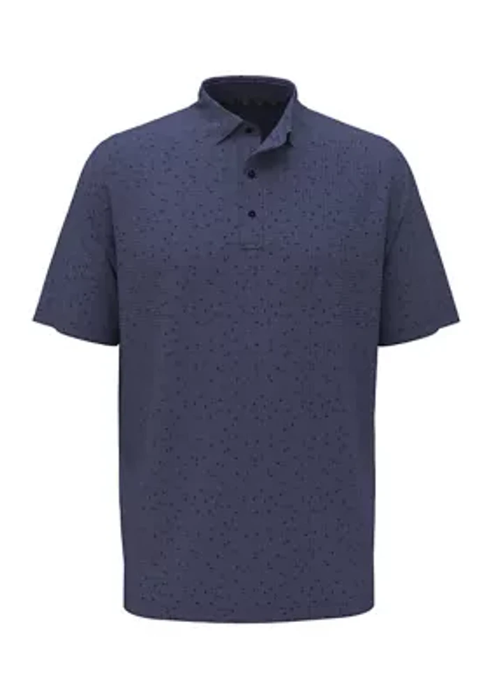 Big & Tall Short Sleeve All Over Trademark Print Polo Shirt