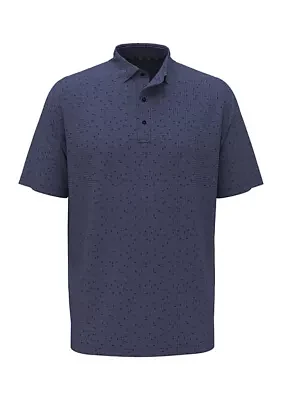 Big & Tall Short Sleeve All Over Trademark Print Polo Shirt