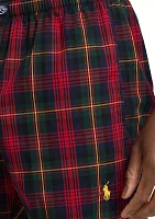 Red Plaid Woven Boxers