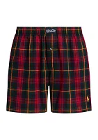 Red Plaid Woven Boxers