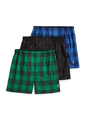 Classic Fit Woven Boxers - 3 Pack
