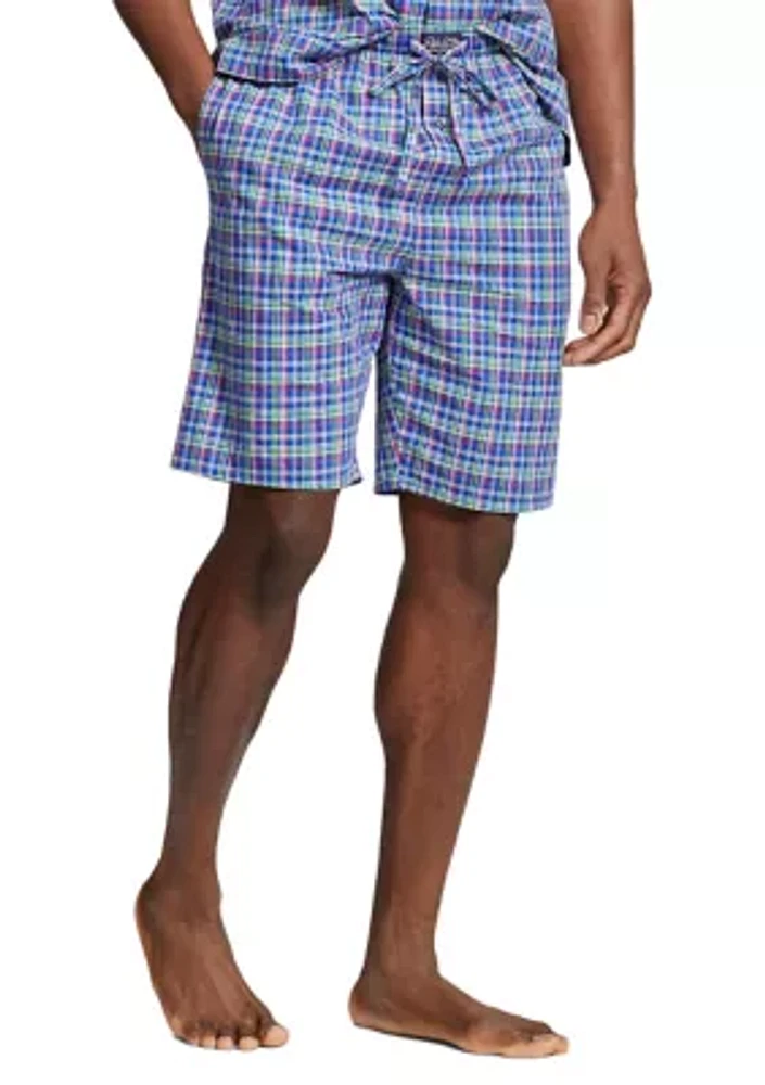 Plaid Woven Sleep Shorts