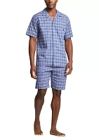 Plaid Woven Sleep Shorts