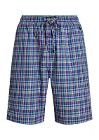 Plaid Woven Sleep Shorts