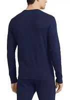 Navy Embossed Thermal Sleep Shirt