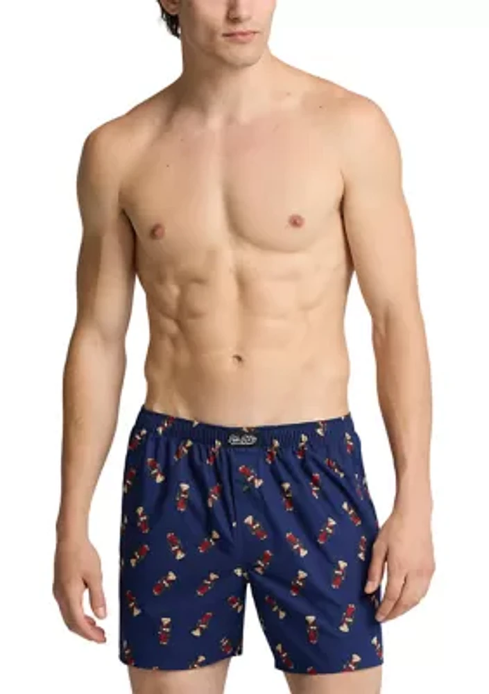 Woven Allover Print Bear Boxers