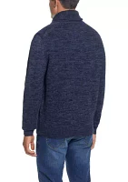 Men's Cable Knit Fisherman Shawl Collar Sweater