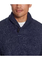 Men's Cable Knit Fisherman Shawl Collar Sweater