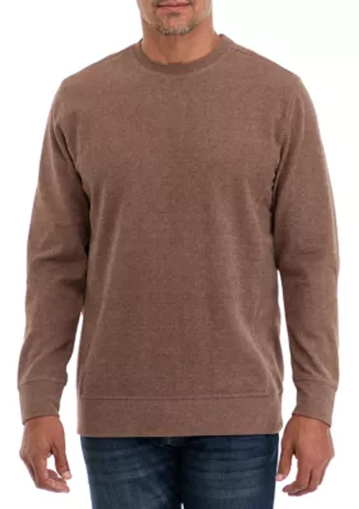 Men's Long Sleeve Brushed Crew Neck Knit Pullover