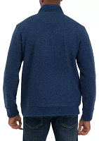 1/4 Zip Teddy Sherpa Pullover with Trim