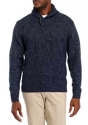 Men's Chunky Cable Knit Fisherman Toggle Sweater