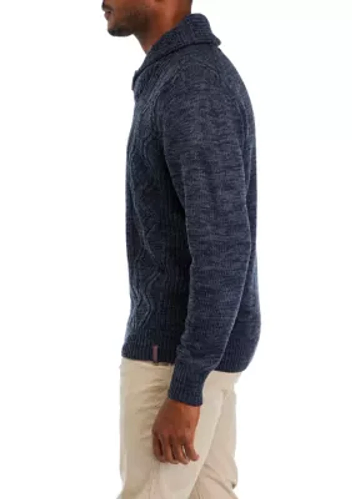 Men's Chunky Cable Knit Fisherman Toggle Sweater