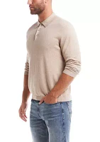 Men's Cotton Cashmere 3 Button Polo Sweater