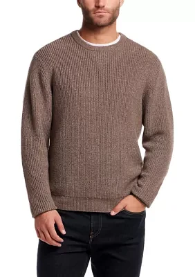 Men's Cardigan Stitch Crew Neck Sweater