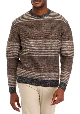 Men's Mixed Stripe Crew Neck Sweater