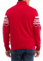 Holiday Nordic Quarter Zip Sweater