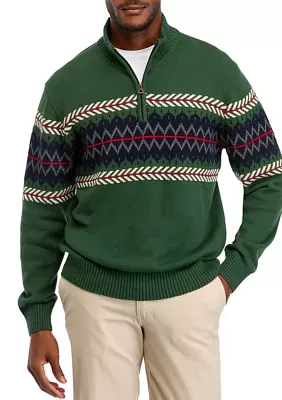 Men's Holiday Quarter Zip Sweater