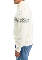 Holiday Snowflake Quarter Zip Sweater