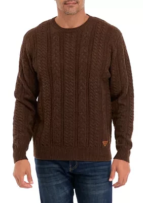 Men's Cable Knit Crew Neck Sweater