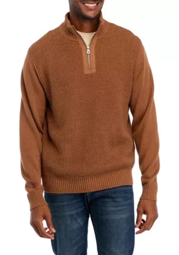 Men's Textured Quarter Zip Sweater