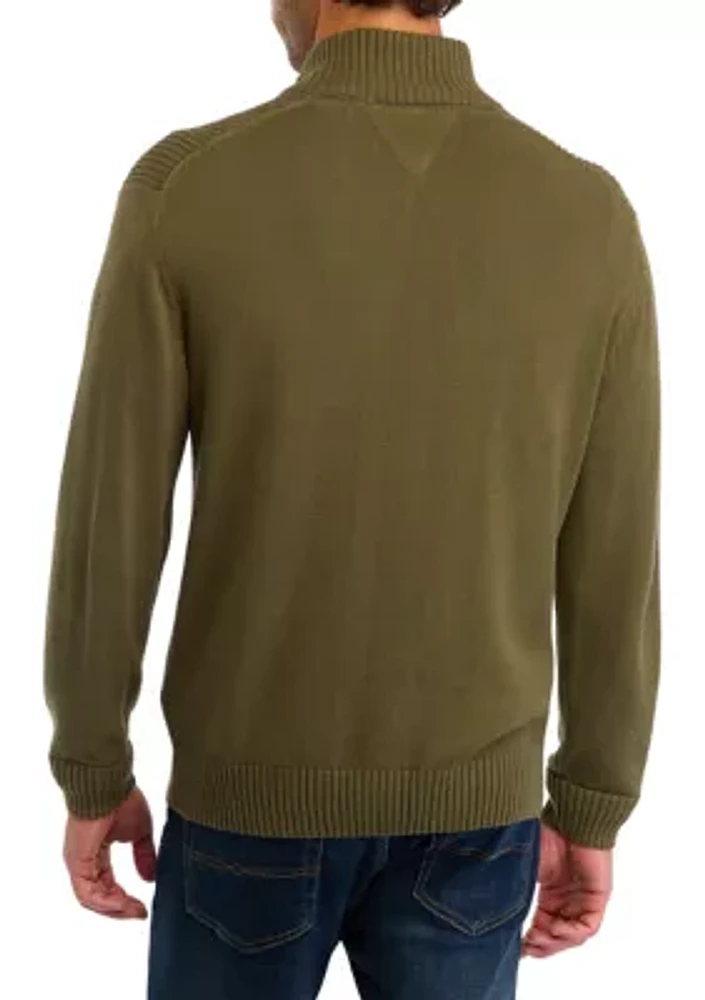 Men's Textured Quarter Zip Sweater