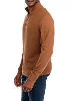 Men's Textured Quarter Zip Sweater