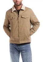 Men's Sherpa Lined Canvas Twill Trucker Jacket