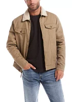 Men's Sherpa Lined Canvas Twill Trucker Jacket