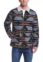 Men's Southwest Printed Jacket with Sherpa Collar