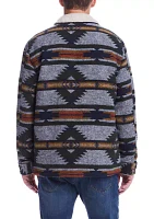 Men's Southwest Printed Jacket with Sherpa Collar