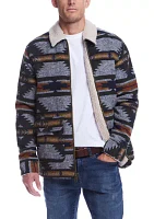 Men's Southwest Printed Jacket with Sherpa Collar