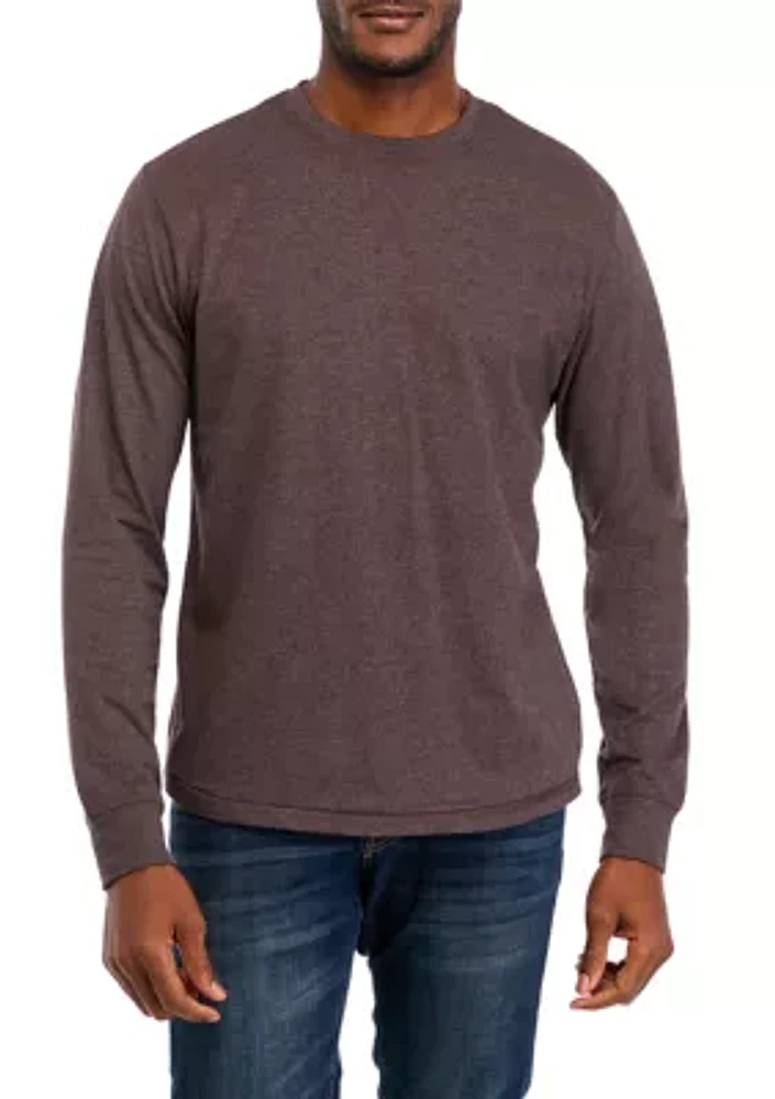 Men's Long Sleeve Brushed Jersey Crew Neck T-Shirt