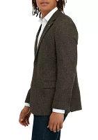 Men's Brown Herringbone Sport Coat