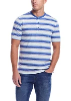 Men's Striped Sueded Jersey Henley Shirt