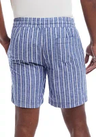 Men's 7'' Striped Cotton Drawstring Shorts