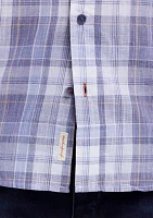 Short Sleeve End-On-End Plaid Shirt