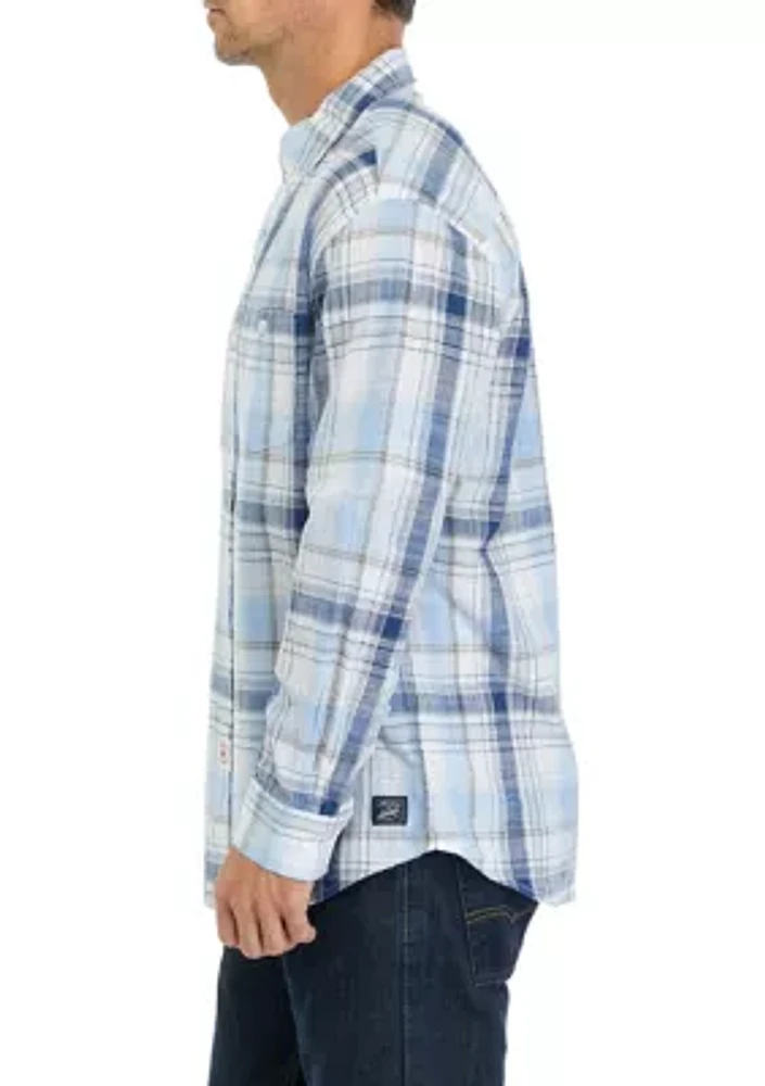 Men's Plaid Printed Cotton Twill Shirt