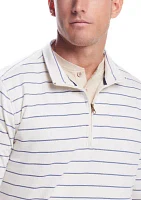 Men's Long Sleeve Striped 1/4 Zip Pullover