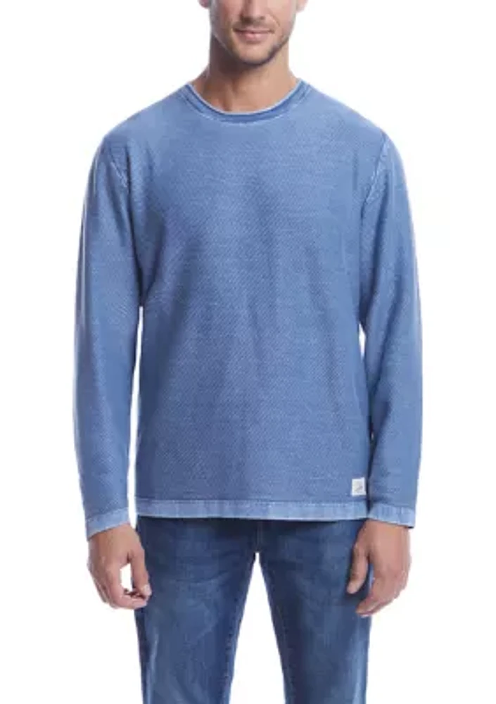 Men's Long Sleeve Twill Stonewash Sweater