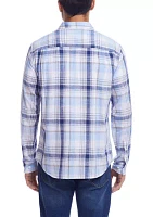 Men's Long Sleeve Plaid Button Down Shirt