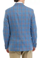 Teal Blue Plaid Sport Coat