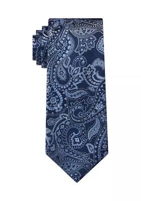 Grounded Paisley Print Tie