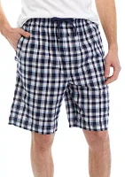 Plaid Woven Pajama Shorts